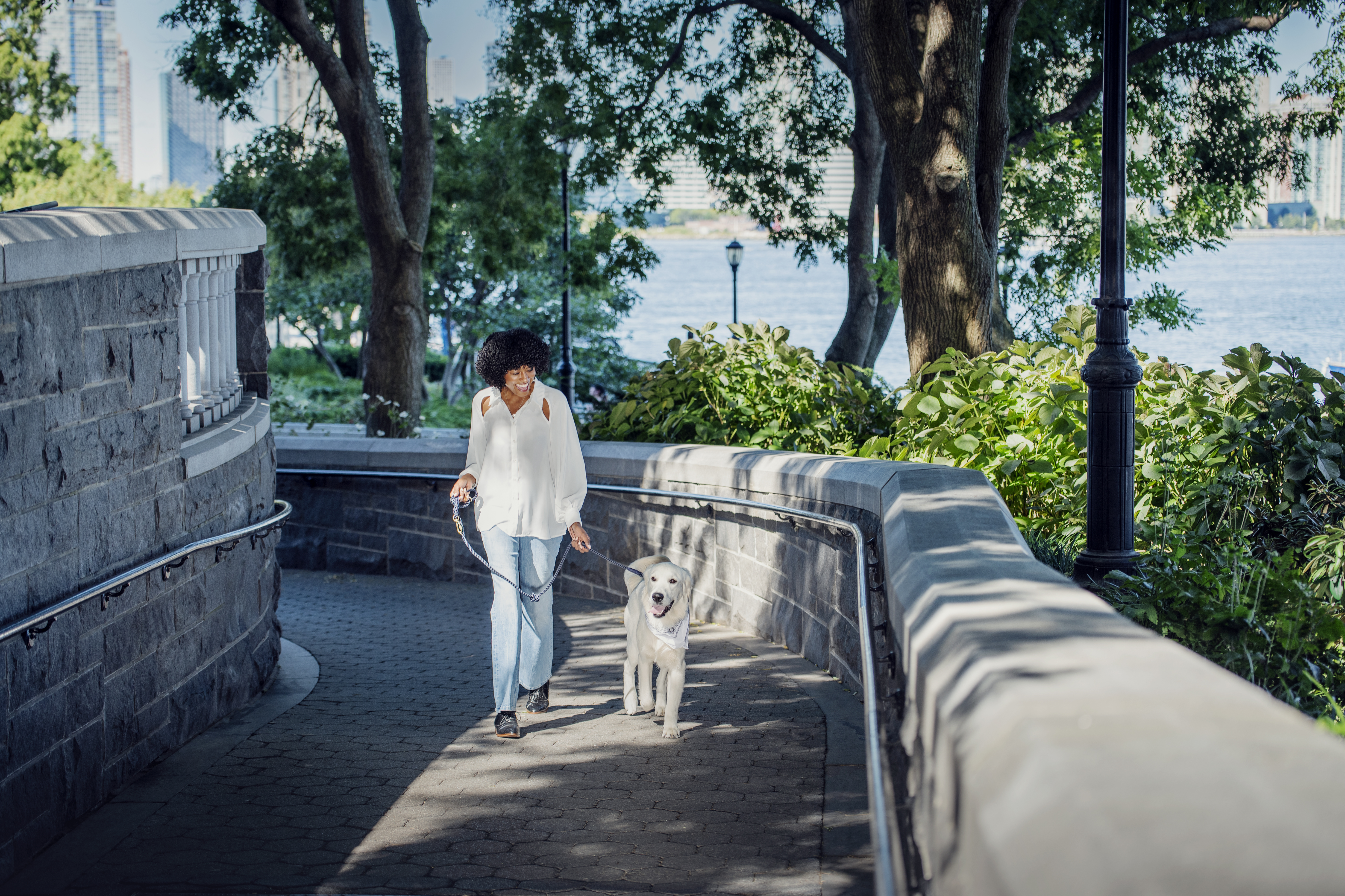 Woman Walking Dog